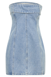 Teddi Denim Mini Dress - Mid Blue