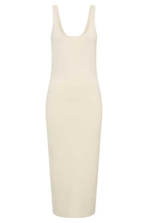 Janie Backless Knit Midi Dress - Cream