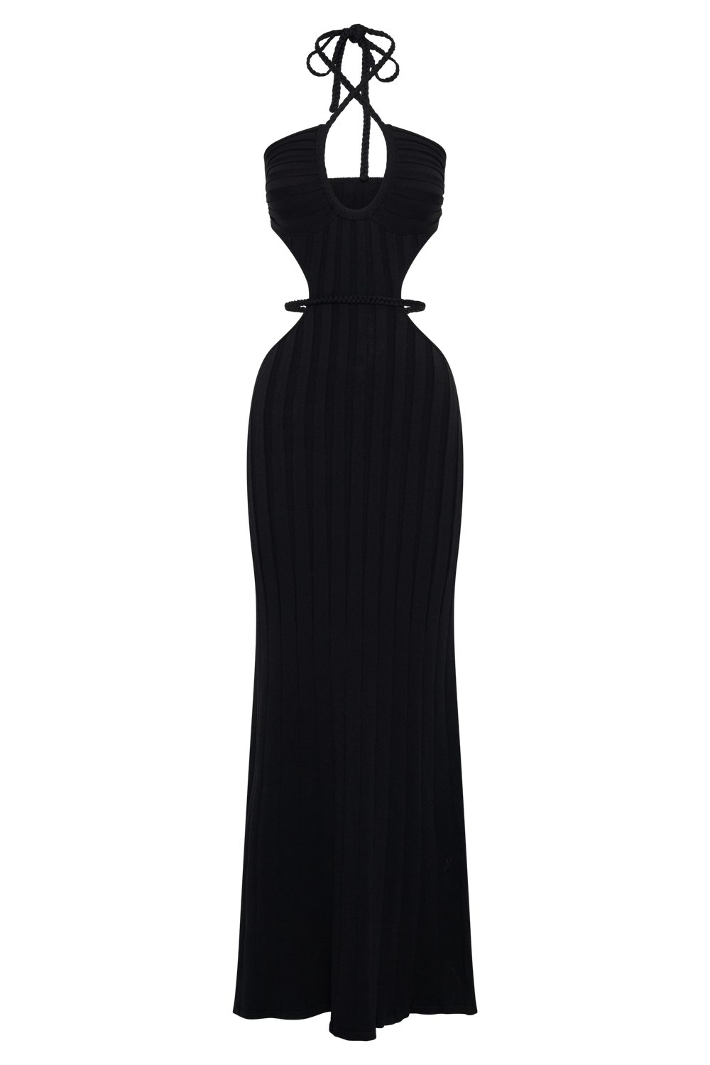 Minerva Cut Out Knit Maxi Dress - Black