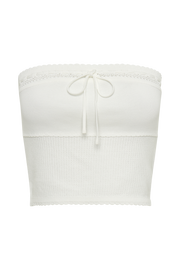 Kyra Waffle Knit Tube Top - White