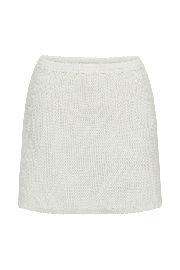 Kyra Waffle Mini Skirt - White