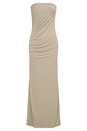Astraea Recycled Nylon Drape Maxi Dress - Taupe