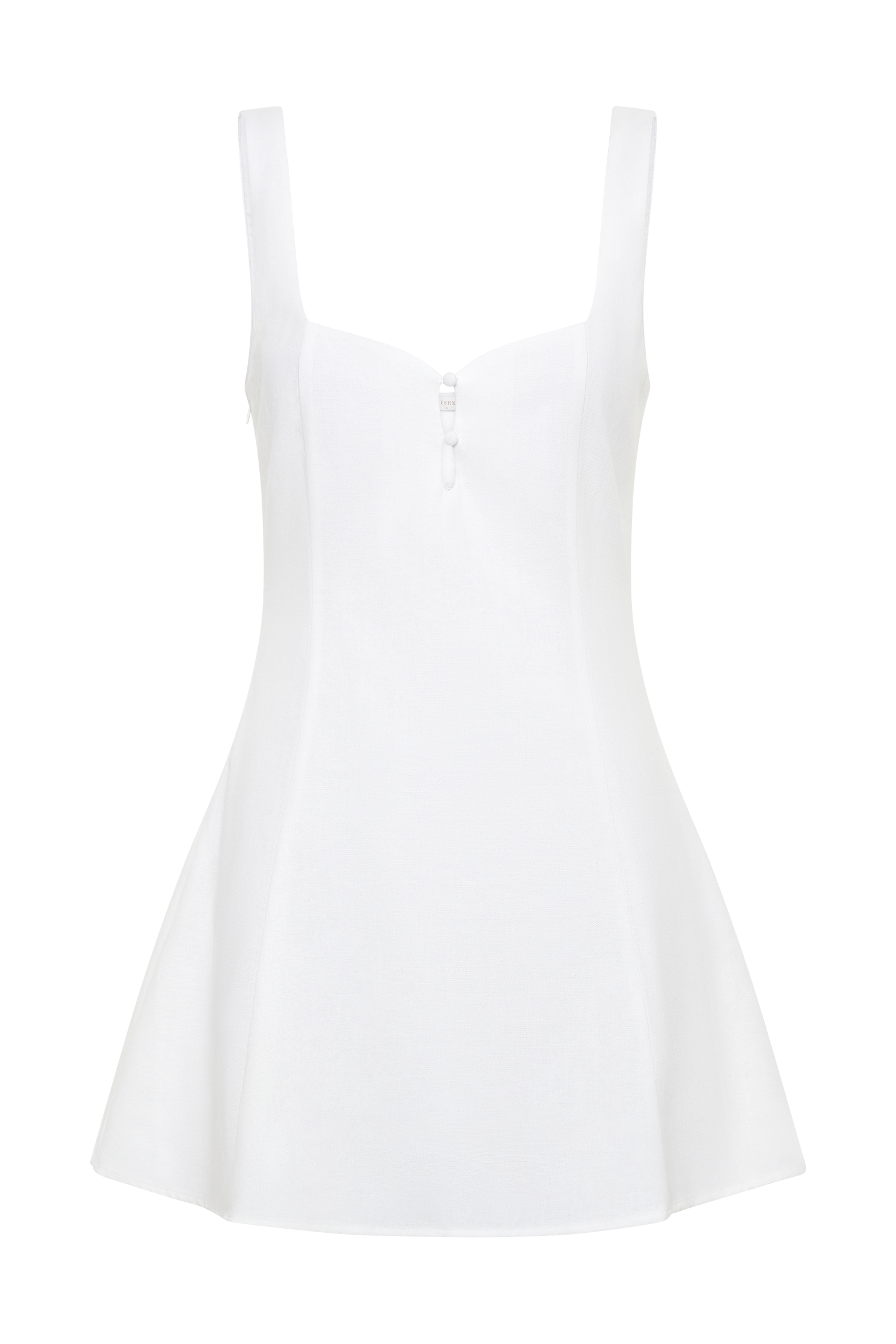 Tandie Linen Flare Mini Dress - White #10