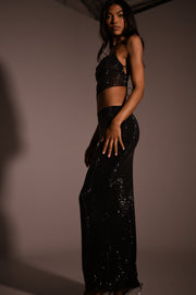 Erika Diamante Maxi Skirt - Black