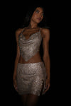 Marlena Glomesh Mini Skirt - Silver