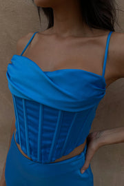Cyra Corset Top - Azure Blue