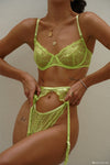 Kaia Lace Underwire Bra - Lime Green