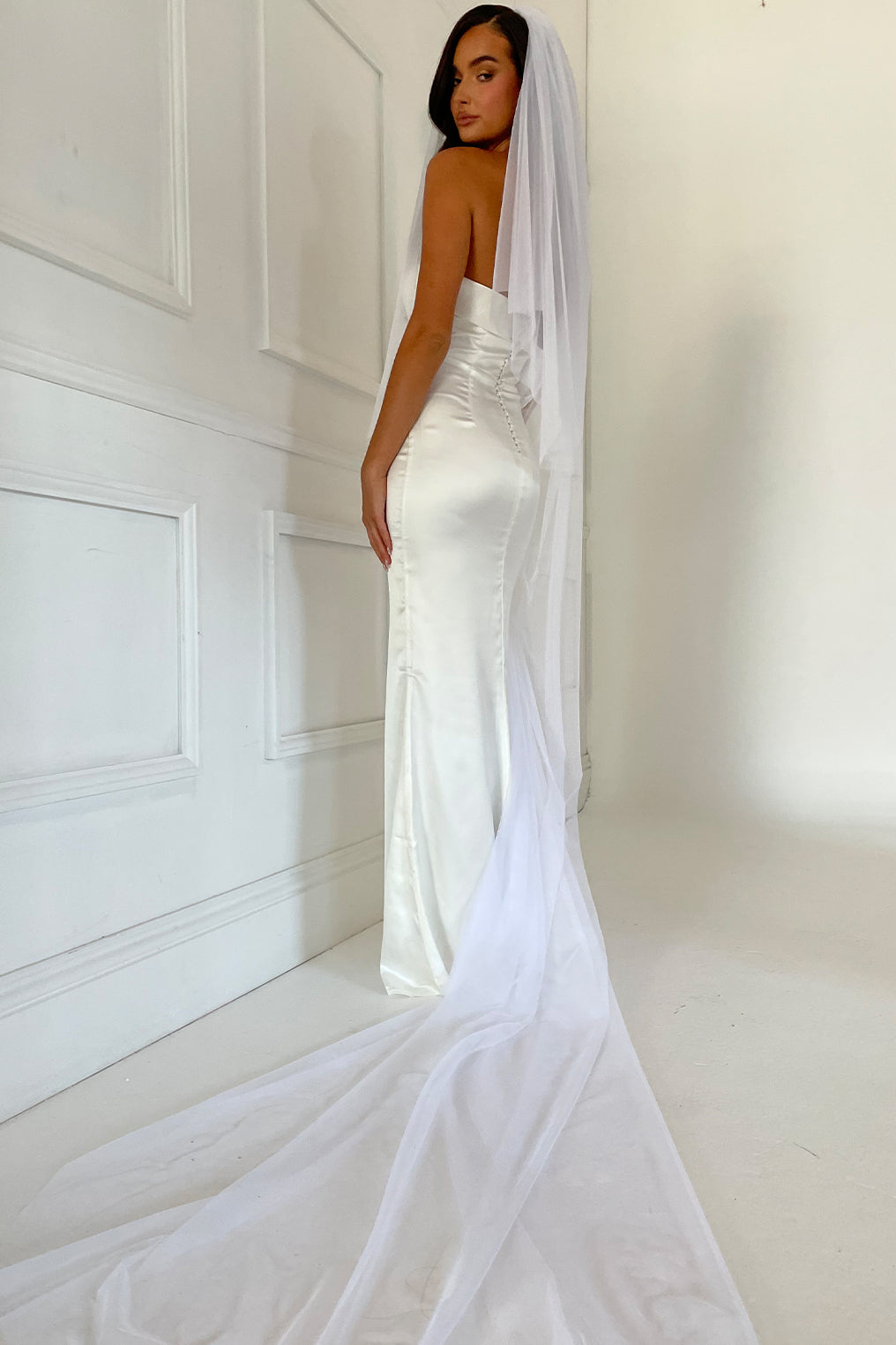 Kaitlin Strapless Gown - White #4