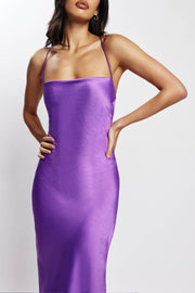 Sydney Straight Neck Slip Maxi Dress - Purple