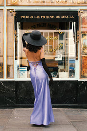 Cora Tie Back Maxi Slip Dress - Lavender