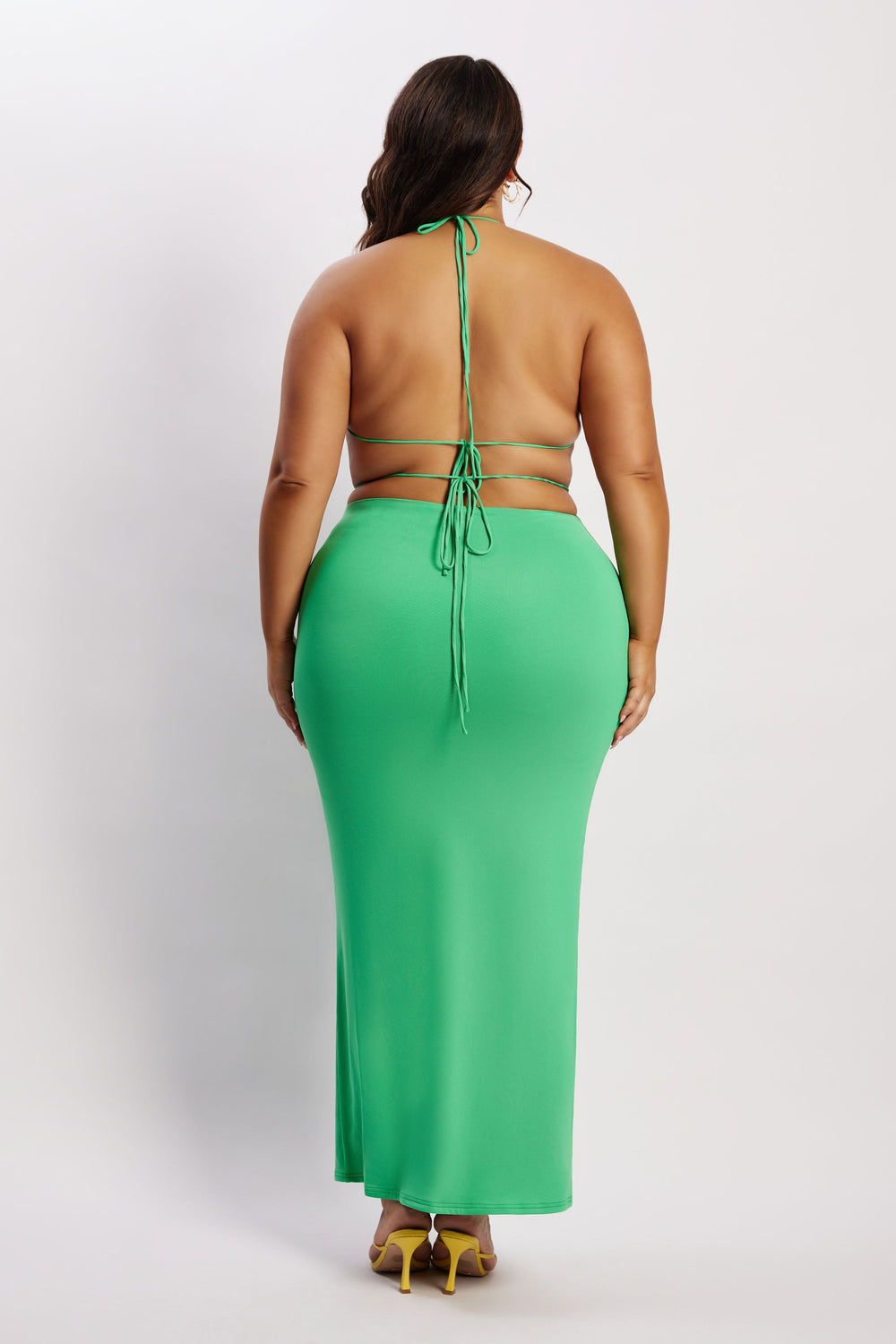 Amber Ruched Maxi Skirt - Green