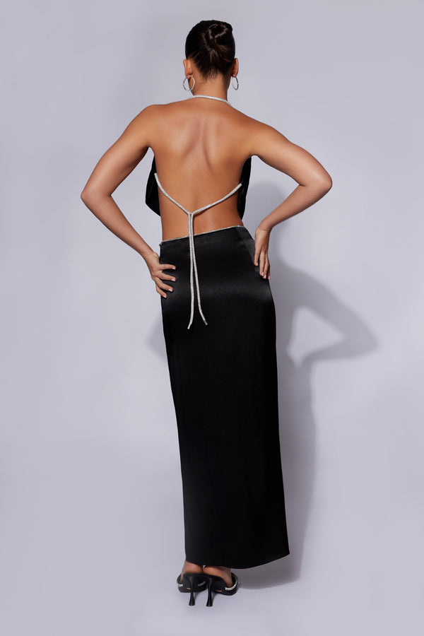 Christie Diamante Rope Maxi Skirt - Black