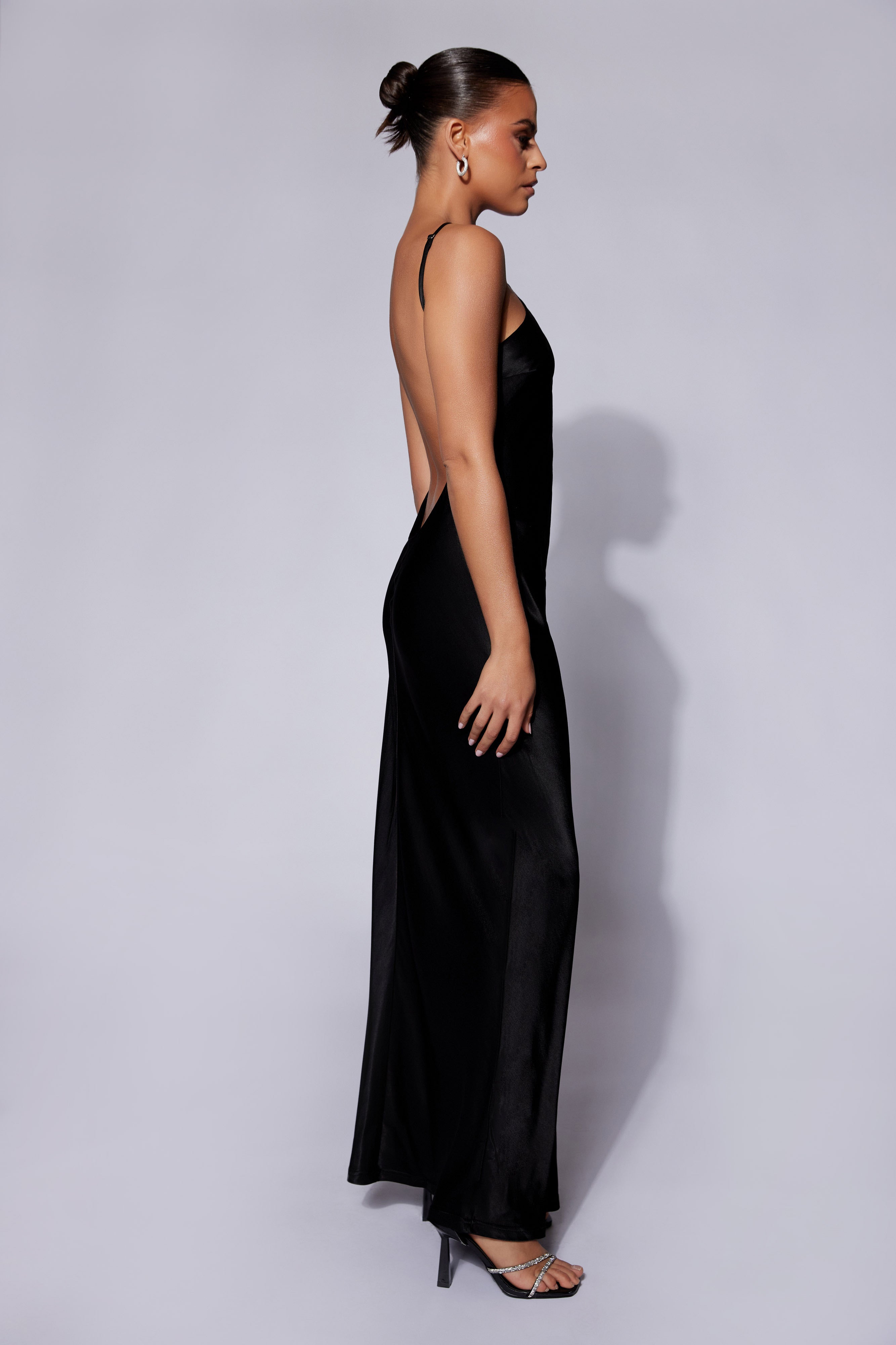 meshki black cut out dress Kiyah Slinky Cut Out Maxi Dress / Black | MESHKI