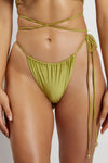 Andie Ruched String Side Bikini Brief - Olive