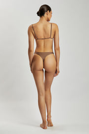 Luca Ruched Balconette Bikini Top - Chocolate