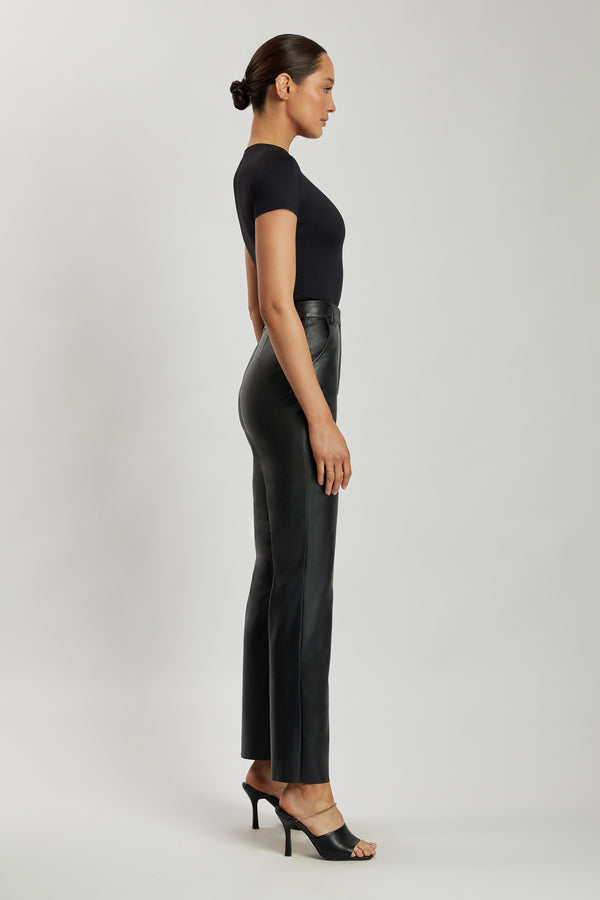 Francesca Crew Neck Short Sleeve Bodysuit - Black