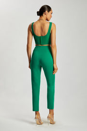 Indie High Waist Pants - Bottle Green