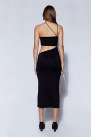 Keira Side Cut Out Midi Dress - Black
