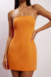 Maci Crepe Mini Dress - Tangerine