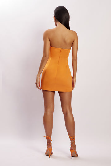 Maci Crepe Mini Dress - Tangerine
