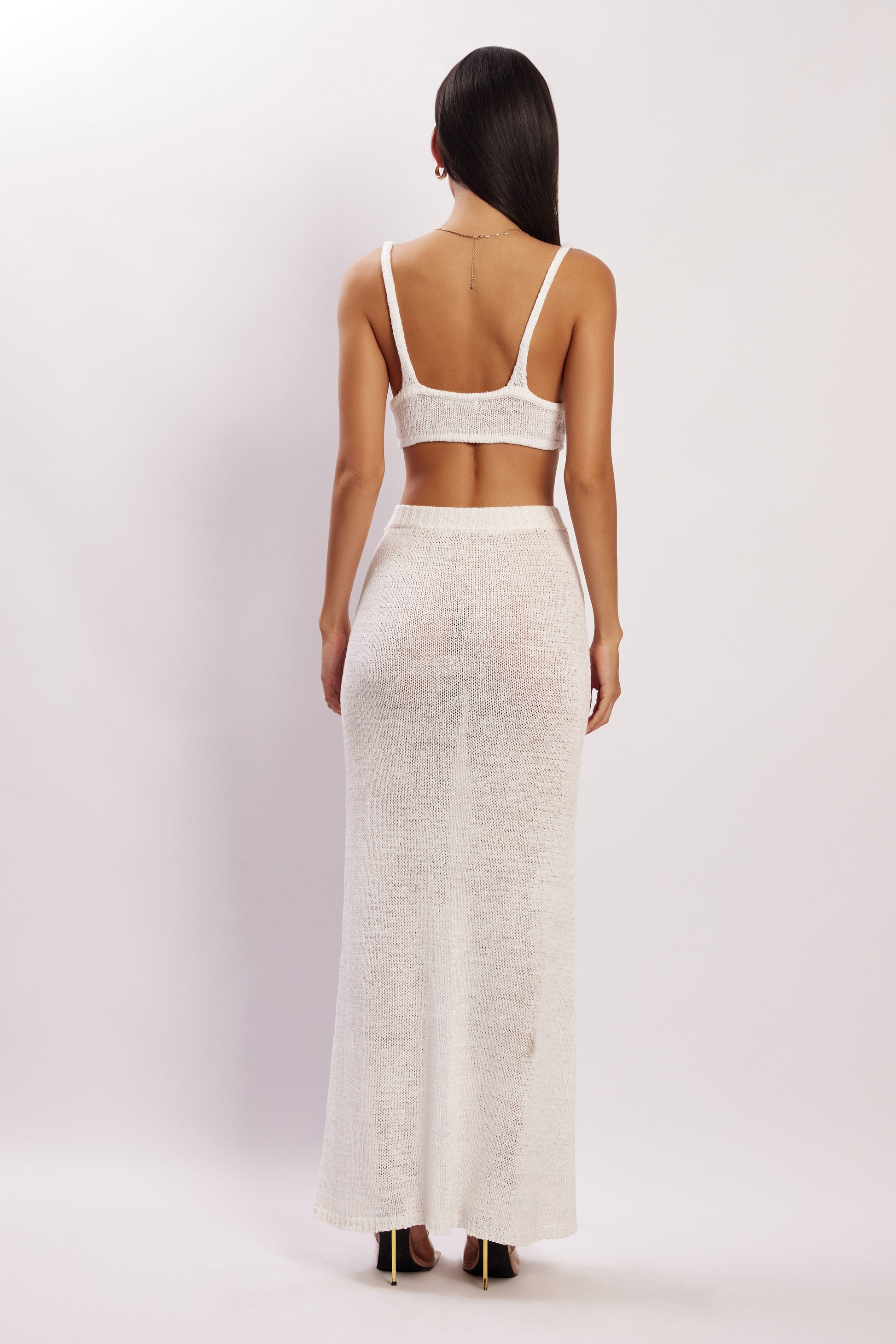 Mary Knit Maxi Skirt - White #2