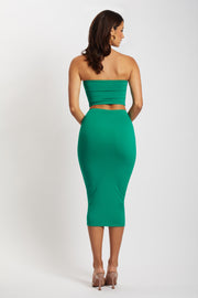 Leah Strapless Square Neck Top - Green