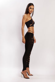 Gabriella Cutout Full Length Pants - Black