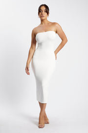 Cassidy Strapless Midi Dress - White