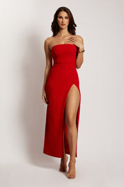Rachel Maxi Split Front Dress - Red