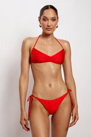 Peyton Tie Up Bikini Bottom - Red