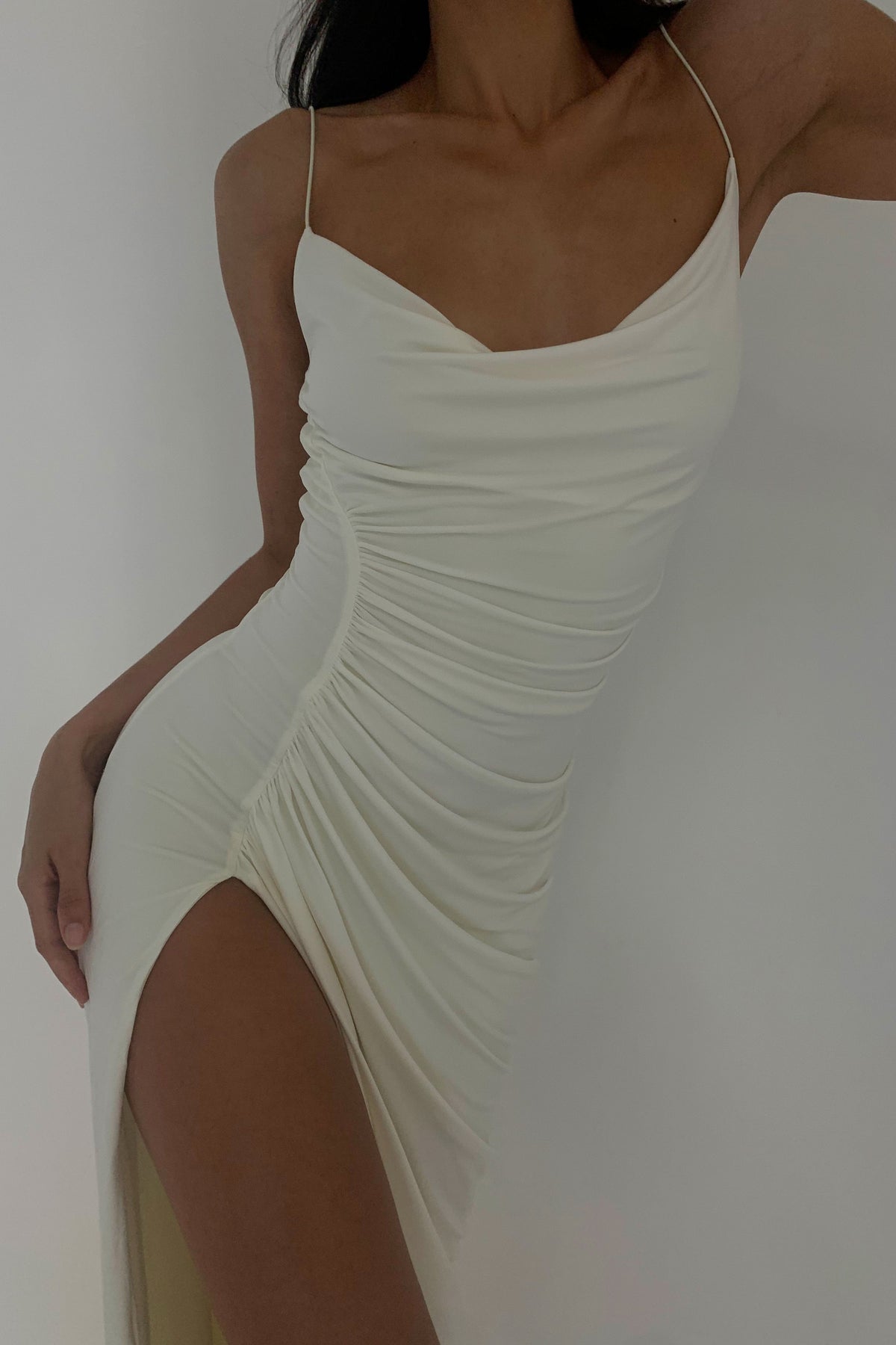 Candice Ruched Maxi Dress - Bone #8