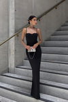 Amorette Lace Trim Maxi Dress - Black